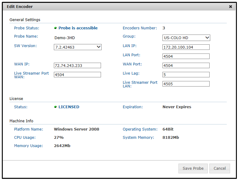 Figure: Edit Probe Details